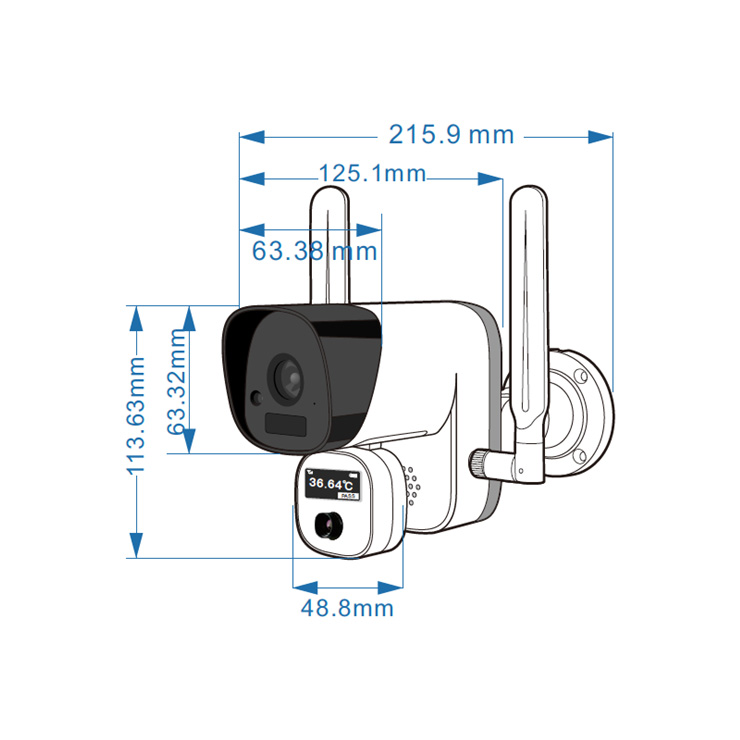 温度スクリーニングカメラの寸法